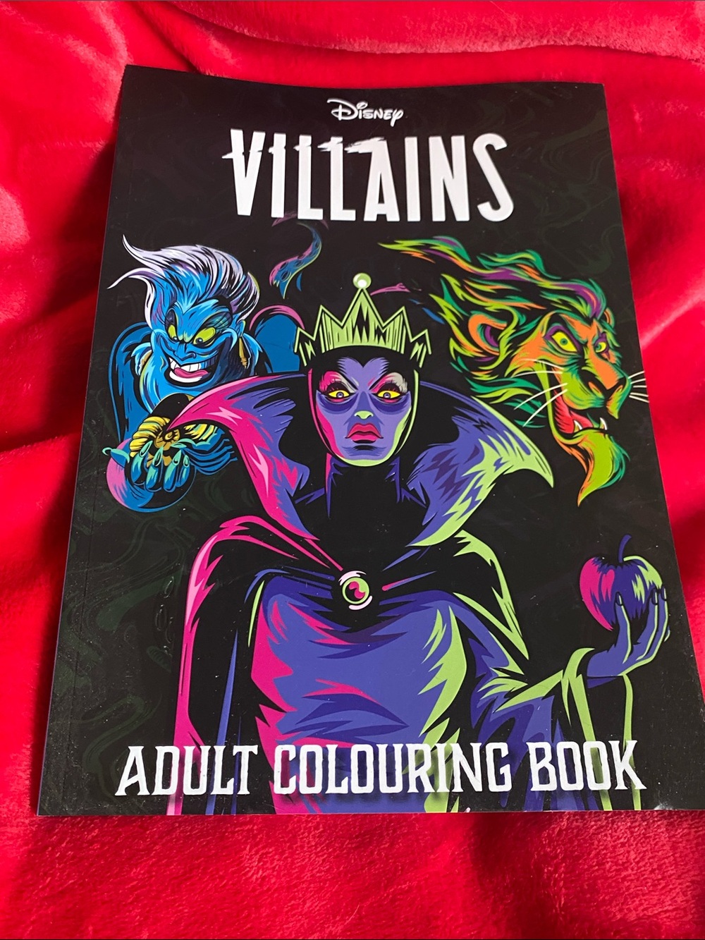 Disney Villains Colouring Book - Black with Neon Accents